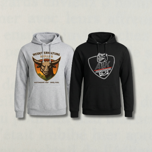 Personalisierter Hoodie mit Textildruck (Front- und Backprint)